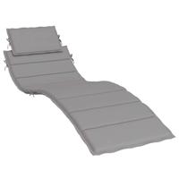 VidaXL Ligbedkussen 186x58x4 cm oxford stof grijs