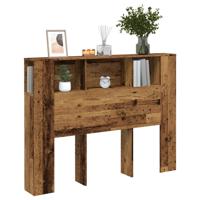 Hoofdbordkast 140x18,5x102,5 cm bewerkt hout oud houtkleurig