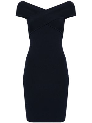 Michael Michael Kors robe courte nervurée à bretelles croisées - Bleu