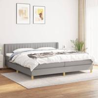 Boxspring met matras stof lichtgrijs 200x200 cm