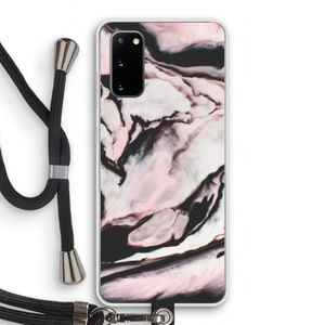 Roze stroom: Samsung Galaxy S20 Transparant Hoesje met koord