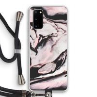 Roze stroom: Samsung Galaxy S20 Transparant Hoesje met koord