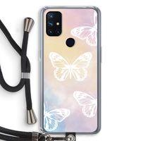White butterfly: OnePlus Nord N10 5G Transparant Hoesje met koord