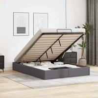Bedframe zonder matras 140x190 cm kunstleer grijs