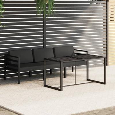 4-delige Loungeset met kussens aluminium antracietkleurig