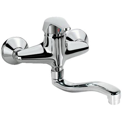 Keukenkraan Tres ECO | Wandmontage | 360° Draaibaar | Mengkraan | 1-hendel | Rond | Chroom