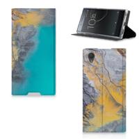 Sony Xperia L1 | Standcase | Marble Blue Gold