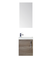 Sanicare Q40 toiletmeubel met spiegel 40 cm truffel - thumbnail