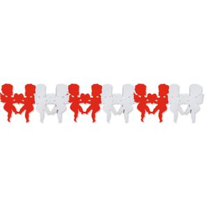 Cupido hartjes slinger rood/wit Valentijnsdag 300 cm   -