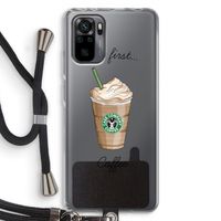 But first coffee: Xiaomi Redmi Note 10 Pro Transparant Hoesje met koord