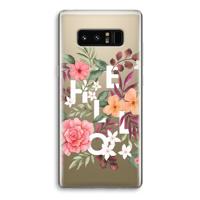 Hello in flowers: Samsung Galaxy Note 8 Transparant Hoesje - thumbnail