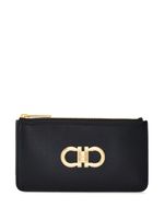 Ferragamo porte-cartes Gancini en cuir - Noir - thumbnail