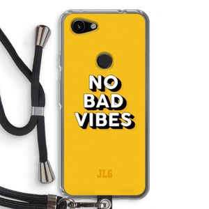 No Bad Vibes: Pixel 3a Transparant Hoesje met koord