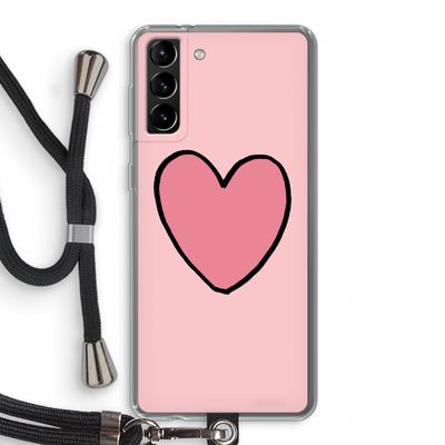 Hartje: Samsung Galaxy S21 Plus Transparant Hoesje met koord