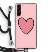 Hartje: Samsung Galaxy S21 Plus Transparant Hoesje met koord Hartje: Samsung Galaxy S21 Plus Transparant Hoesje met koord