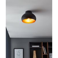 EGLO Mogano mini Plafondlamp - E27 - Ø28 cm - Zwart/Bladgoud - Leen Bakker - thumbnail