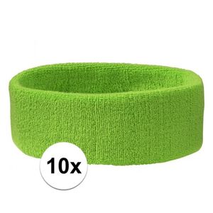 10x Hoofd zweetbandje lime groen