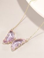 Fantasie Glas Kristal Vlinder Halsketting - thumbnail