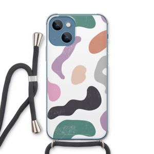 Memphis Shapes: iPhone 13 Transparant Hoesje met koord