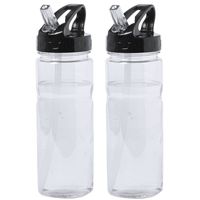 2x Transparante drinkfles/waterfles 650 ml