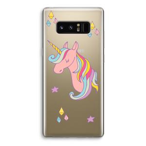 Roze eenhoorn: Samsung Galaxy Note 8 Transparant Hoesje