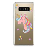 Roze eenhoorn: Samsung Galaxy Note 8 Transparant Hoesje