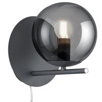 Trio MuurlampPure antraciet met smoke glas - 202000142