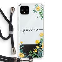 Gele bloemen: Pixel 4 XL Transparant Hoesje met koord
