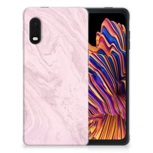 Samsung Xcover Pro TPU Siliconen Hoesje Marble Pink - Origineel Cadeau Vriendin