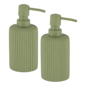 Tendance Zeeppompje 101 series - 2x - groen - geribbeld - PS - D7 x H17 cm - 230 ml - badkamer