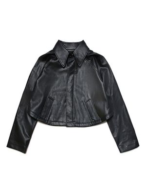 MM6 Maison Margiela Kids veste crop en cuir artificiel - Noir