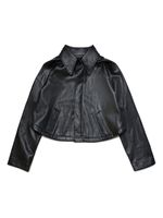 MM6 Maison Margiela Kids veste crop en cuir artificiel - Noir - thumbnail