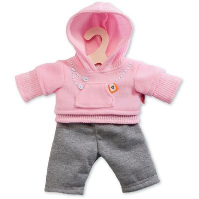 poppen jogging outfit - roze, 35 - 45 cm
