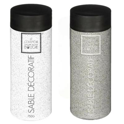 Atmosphera Decoratie zand - 2x potjes - wit en grijs - 750 gram - Zandkorrels - hobby vulmateriaal