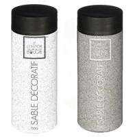 Atmosphera Decoratie zand - 2x potjes - wit en grijs - 750 gram - Zandkorrels - hobby vulmateriaal