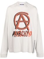 Moschino t-shirt en coton biologique à logo imprimé - Gris