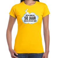 Verjaardag cadeau t-shirt voor dames - 50 jaar/Sarah - geel - kut shirt