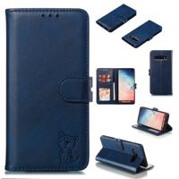 Lederen beschermhoes voor Galaxy S10 plus (blauw)