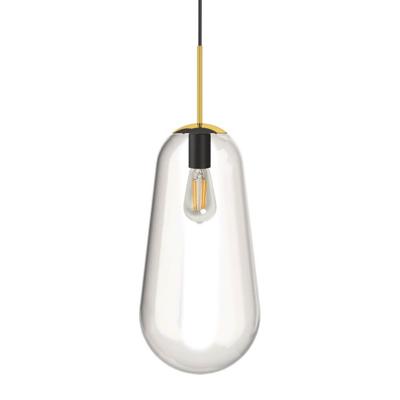 Lyora Glazen hanglampPear Long Ø 22cm goud met helder glas - 8671