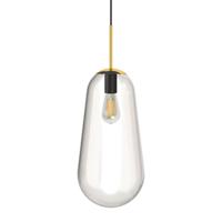 Lyora Glazen hanglampPear Long Ø 22cm goud met helder glas - 8671