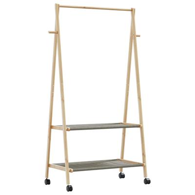 VidaXL Kledingrek met schappen en wielen 96x45,5x155,5 cm bamboe