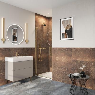 Crosswater Asura Douchedeur - 80cm - draaideur - zonder hendel - geborsteld messing AUHDFC0800