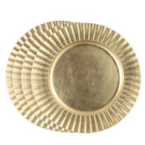 Diner/kerstdiner onderborden - 4x st - goud - D33 x H2 cm - kunststof - rond