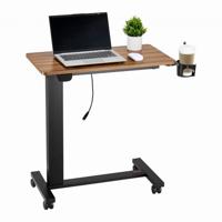 VEVOR Overbedtafel Mobiele bijzettafel Laptoptafel Hoogte verstelbaar Hout