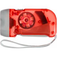 Zaklamp knijpkat/dynamo - dubbele LED - Rood - Batterij loos verlichten