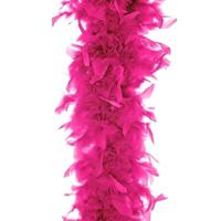 Boa kerstslinger met veren - fuchsia roze - 180 cm - 45 gram