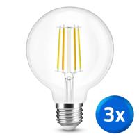 Slimme filament lamp - Dual white 7W E27 fitting - G95 model - voordeelset van 3