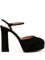 Aquazzura escarpins Groove Plateau 120 mm en daim - Noir