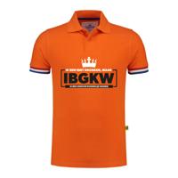 Koningsdag verkleed poloshirt heren - ik ben niet dronken - oranje