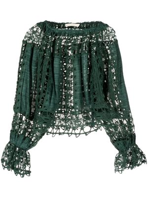 Ulla Johnson blouse Kavita en dentelle - Vert